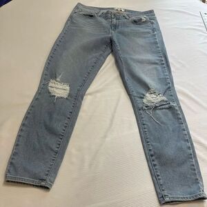 Paige Verdugo Crop Destroyed Distressed Denim Jeans Size 31